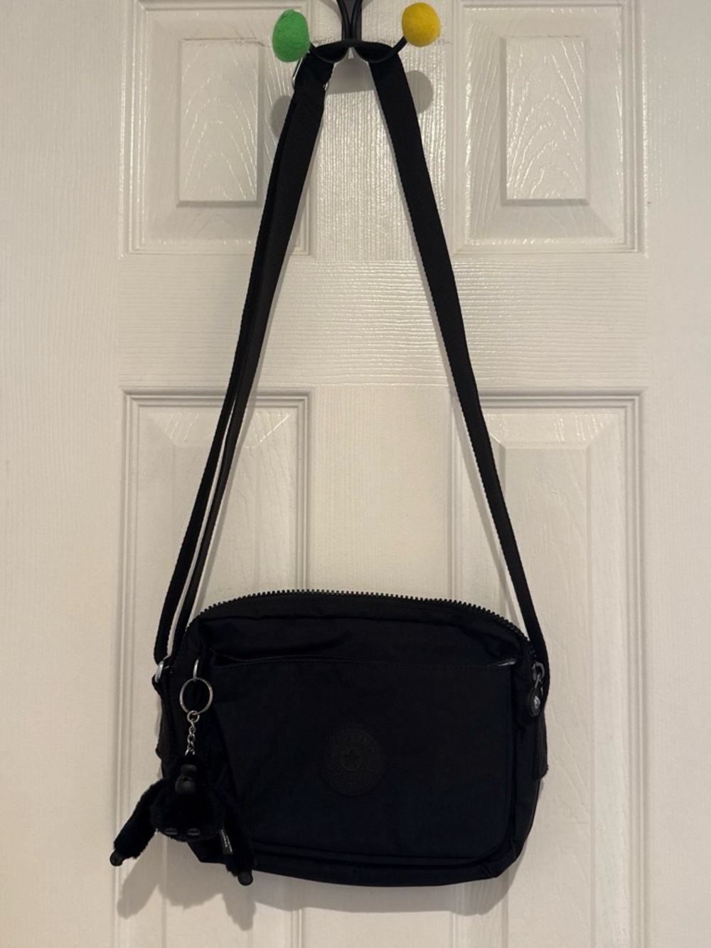 Kipling Black Nylon Crossbody with Monkey Charm brand new